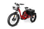 Emmo Trobic C Electric Bike Cargo Tricycle Ebike Fat Tires Red Front Left