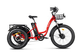 Emmo Trobic C Electric Bike Cargo Tricycle Ebike Fat Tires Red Side Right