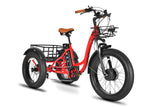Emmo Trobic Pro Electric Bike Cargo Tricycle Fat Tire Ebike Red Front