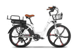 Emmo Vgo Pro 2.0 Step-Thru Electric Bike City Commuter Ebike White Cargo Rack